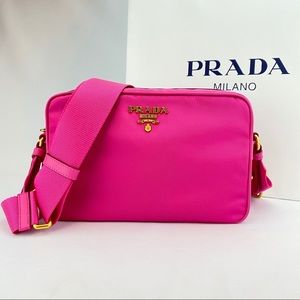 NWT Prada Pink Bandoliera Tesuto Nylon Camera Bag
